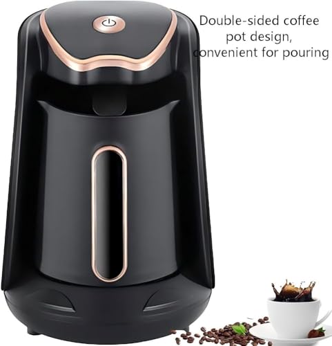 High-Power Electric Turkish Coffee Maker, 600W Efficiency, Stylish Black with Rose Gold Highlights, Simple One-Touch Brewing - Image 2