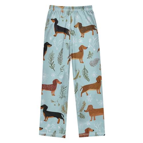 ZZXXB Dachshund and Trees Boys Long Pants Soft Trousers Elastic Waist Kids Lounge Bottoms with Pockets S-XL2