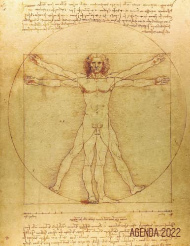 Hombre de Vitruvio Agenda Mensual 2022: Leonardo da Vinci | Planificador Diaria