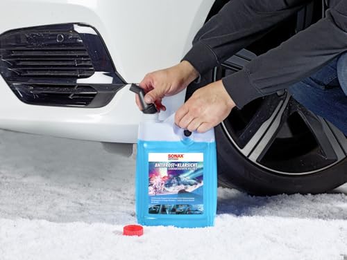 SONAX AntiFrost+KlarSicht Citrus Gebrauchsfertig bis -18°C (5 Liter) schneller, schlierenfreier und effektiver Scheibenreiniger für den Winter | Art-Nr. 01345000