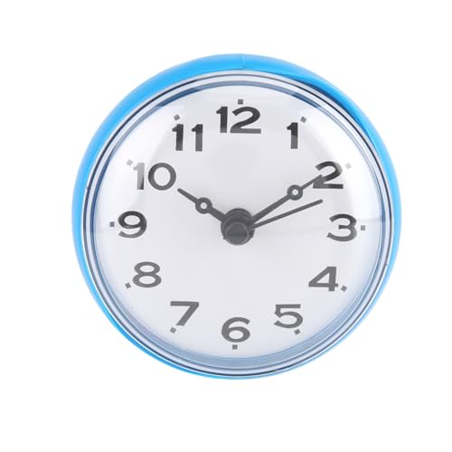 VOBOR Bathroom Clock, Shower Clock Non Ticking Silent, Waterproof Suction Wall Window Mirror Bath Shower Clocks for Home Bathroom Livingroom Decoration (Blue)