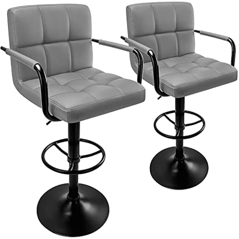 Huracan Juego de 2 sillas de bar con brazos, taburetes de bar con respaldo giratorio, taburetes de bar ajustables, reposabrazos modernos Cover