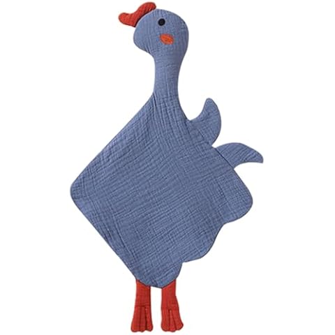 Organic Cotton Muslin Lovey Blanket, Organic Cotton Muslin Dinosaurs Security Blanket Soft & Breathable Lovie Baby Gifts for Boys and Girls (Blue Goose) Cover