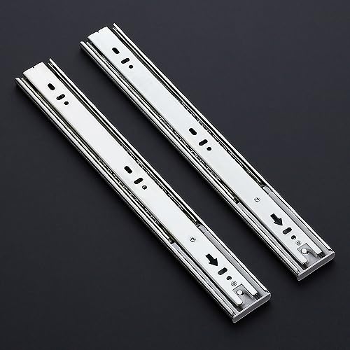 Image of Ravinte 5 Pairs 10 Pack Full Extension Ball Bearing Drawer Slides Soft Close Silver Drawer Rails Track 14 Inch Side Mount