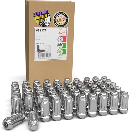 Image of Wheel Accessories Parts 60 Pcs M14x2 14x2 Thread Truck 2.00 inch Long Spline Lug Nuts Chrome 6 Spline Fits Ford Expedition F-150 F-250 F-350 Super Duty | Lincoln Navigator
