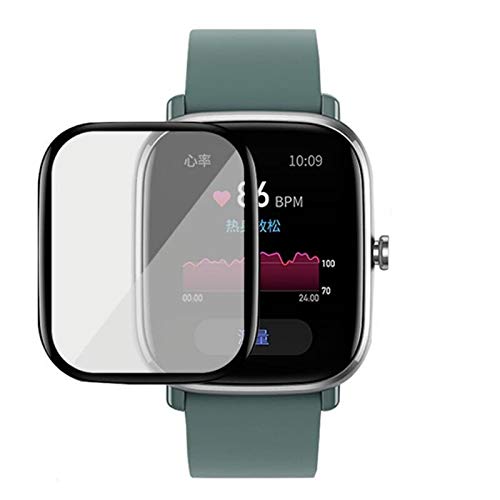 Prime Retail 5D Tempered Glass Screen Protector Compatible with Amazfit GTS 2 Mini - Black