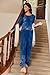 Ekouaer Womens Pajama Sets Pleated Tops with Long Pants Lounge Set Long Sleeve Fall Sleepwear Printed Ladies Pjs Navy Folk Print L