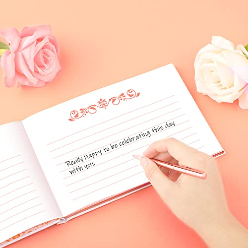 Zonon Hochzeitsgästebuch mit Stift, Hochzeitserinnerungsbuch mit Tischkarten, Gästebuch, weißes Einband mit Folie für Gäste, Besucher, um bei Hochzeit, Party, Hotel, Baby-Brautdusche, 22,9 x 15,2 cm – Bild 7