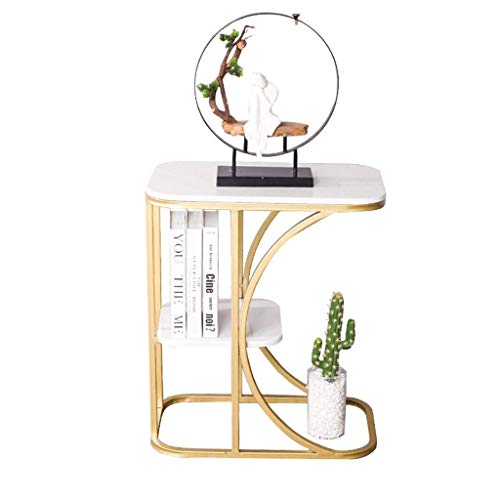 HTLLT Storage Table Double Wrought Iron Coffee Table Marble Texture We HTLLT Storage Table Double Wrought Iron Coffee Table Marble Texture We