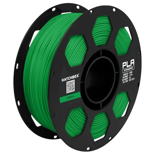 Image of HATCHBOX 3D PLA-1KG1.75-GRN PLA 3D Printer Filament, Dimensional Accuracy + /- 0.05 mm, 1 kg Spool, 1.75 mm, Green