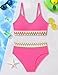 DONWEN Girls Bathing Suits Size 10-12 11 Years Old Girls Bikini Color Block Girl Two Piece Swimsuits Quick Dry Cute Girl Bathing Suit Swim Suits for Girl‘s Pink