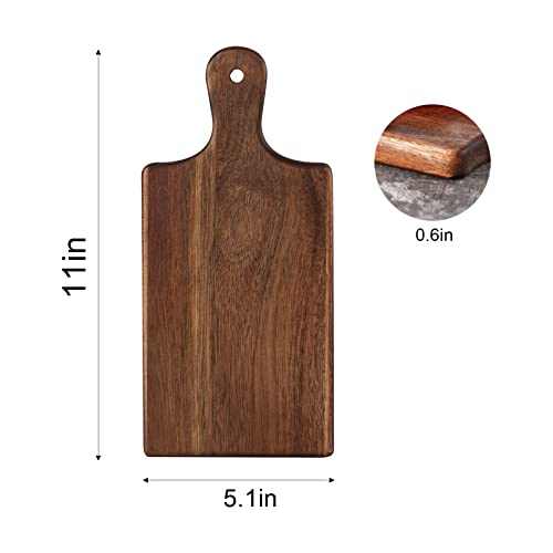 6 Piezas Tabla De Cortar De Madera Acacia Con Mango miniatura 5