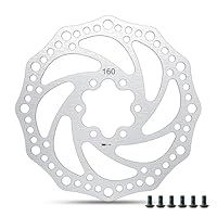 Amitor Fahrrad Bremsscheibe, Centerlock Bremsscheibe 160MM 6 Loch, Bremsscheiben Fahrrad mit 6 Schrauben für MTB Mountain Rennrad