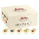 Darbo, Confetture Spalmabili Assortite, Mix di Marmellate Monoporzione al Lampone, Fragola, Albicocca, Ciliegia e Mirtillo Nero, 100 Confetture da 25 g, 20 Porzioni per Gusto, Formato Convenienza