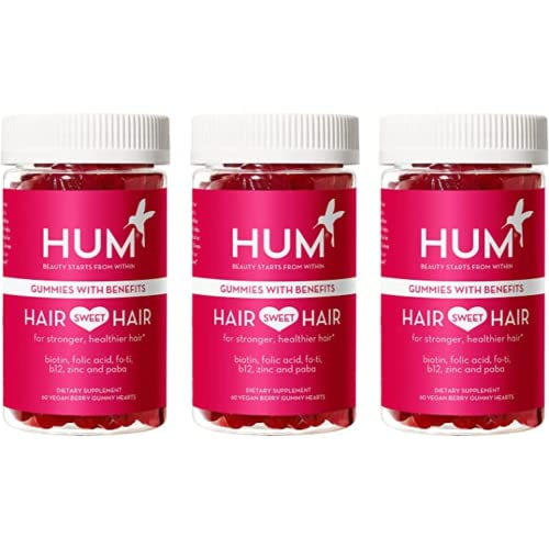 Hum Hair Sweet Hair - Hair Growth Supplement & Biotin Gummies To Combat Hair Loss & Thinning - Fo Ti, Folic Acid, Zinc, Vitamin B12 & Paba To Support Healthy Hair, Skin And Nails (3 Pack) #TOP5