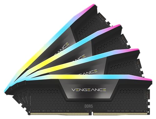 CORSAIR VENGEANCE RGB DDR5 RAM 128GB (4x32GB) 5600MHz CL40 Intel XMP iCUE Compatible Computer Memory - Black (CMH128GX5M4B5600C40)