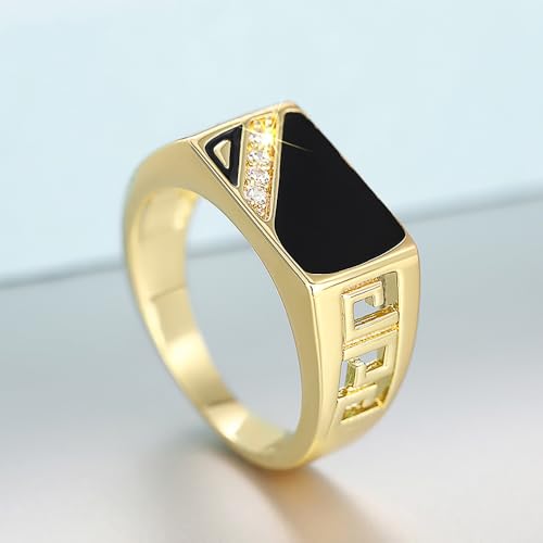 Fashion Lady Gold Color Ring with Shiny Cubic Zirconia Trendy Wedding Band Jewelry3