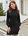 Zeagoo Damen Elegant Kleid Langarm Strick Winterkleid Sexy Figurbetont Strickkleid Slim Eng Kleid Herbst Winter Sweater Dress Schwarz XXL