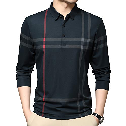 Catálogo para Comprar On-line Buberry los preferidos por los clientes. 43 Womleys - playera tipo polo de manga larga a rayas para hombre, Verde, X-Large