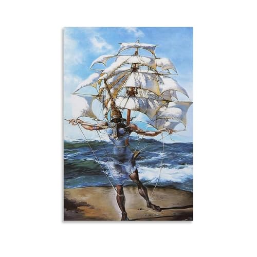 The Ship by Salvador Dali Surrealism Art Print Poster for Home Wall Decor Print Photo Art Painting Canvas Home Decorative Bedroom Modern Decors Gifts Unframe 12x18inch(30x45cm)