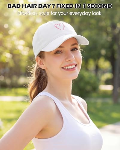 Image of American Trends Womens Baseball Caps Cute Heart Dad Hat, Adjustable Cotton Unisex Cap for Workout, Golf & Everyday Wear