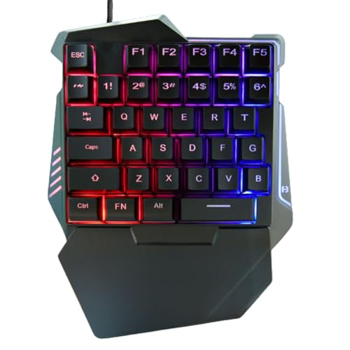 MONOSTORE ゲーミングキーボード 片手用キーボード 左手 有線 USB 光る 35キー