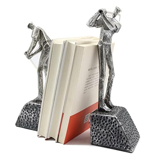 Lukitas Golfer Heavy Duty Decorative Bookends, Golf Figurines Statue Decor, Nonskid Book Stoppers, Creative Ornament for Study Office Living Room Bookshelf, Resin, 1 Pair/2 Piece