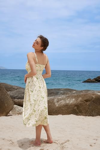 Image of Scarlet Darkness Summer Dresses for Women 2026 Floral Corset Dress Long Milkmaid Dress with Pocket