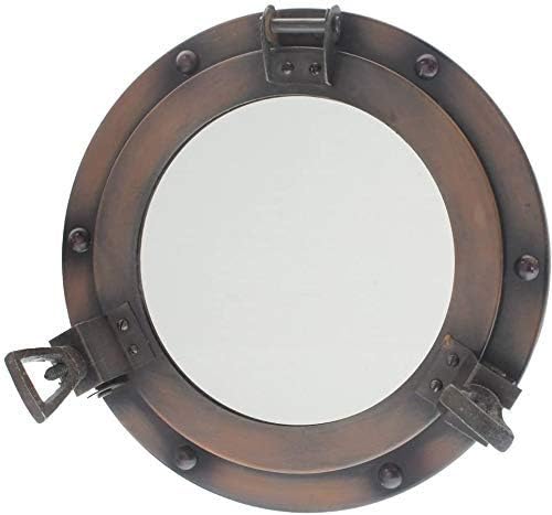 Wholesale Gift Iron Porthole Mirror - Antiqued Finish - Nautical Decor