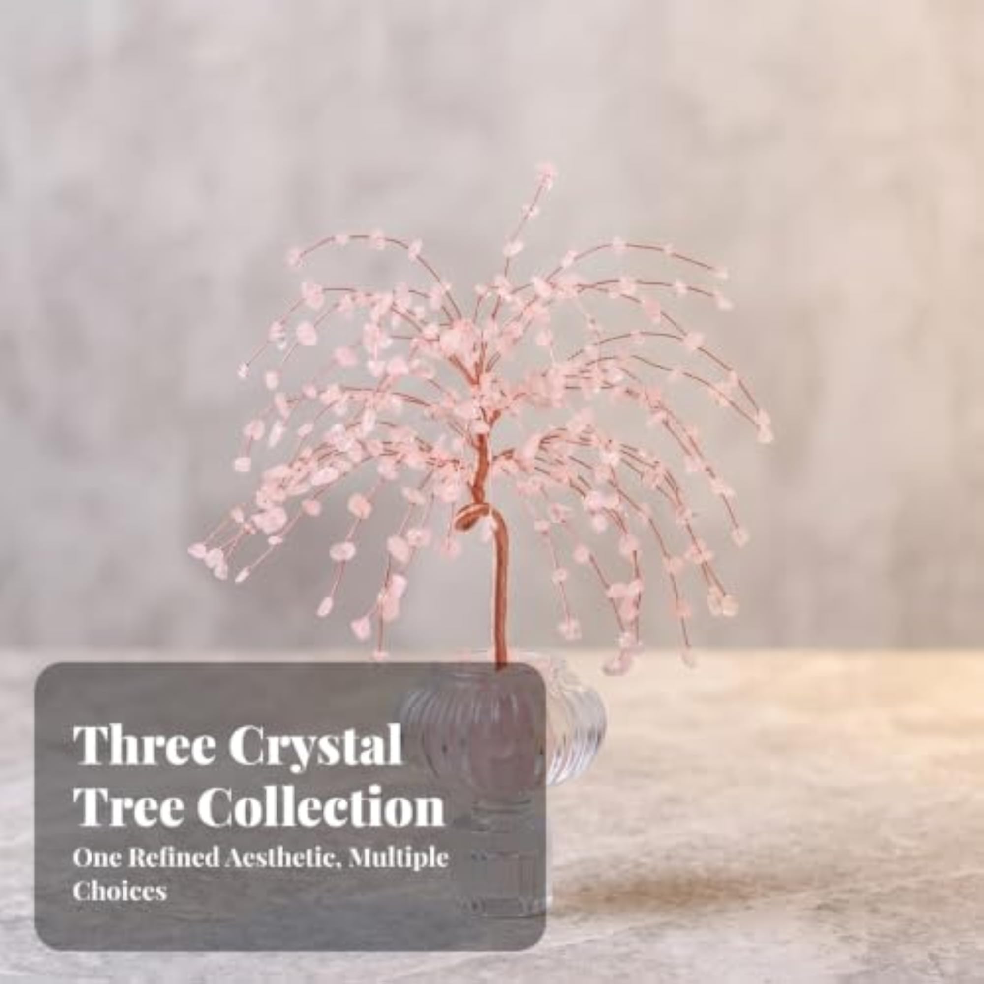 Decorative Handmade Crystal Tree Ornament with Pedestal Base