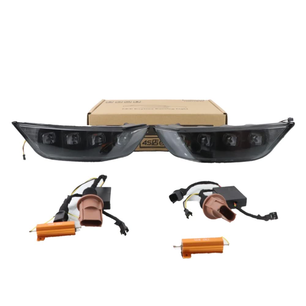 Luces diurnas LED DRL para Ford Mustang 2015 2016 2017, Parachoques delantero LED blanco DRL + intermitentes amarillos Streamer, iniciar escaneo
