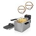 Produktbild Edle 3 Liter Edelstahl-Fritteuse mit Sicherheitsfilter, starke 3200Watt, Farbe: silber