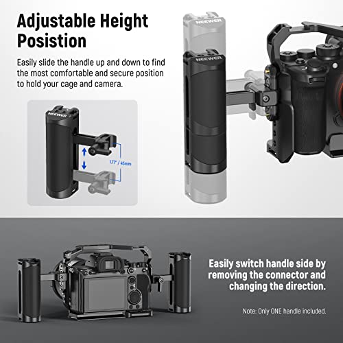Neewer Nato Side Handle Grip With Up And Down Adjustable Nato Clamp, Nato Rail, Cold Shoe Mount, 1/4" Threads, Hex Key, Universal Aluminum Camera Grip Compatible With Smallrig Cages And Rigs, Ca017H #TOP3