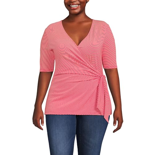 Lands' End Women's Elbow Sleeve Lightweight Jersey Side...