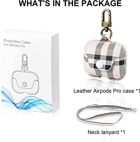 Airpod Pro Case,Hejitai Leather Airpods Pro Case Cover With Keychain,Airpod Pro Cute Case For Women Men Girl,Ipod Pro Case Compatible With Apple Airpods Pro (2019) (White) #TOP6