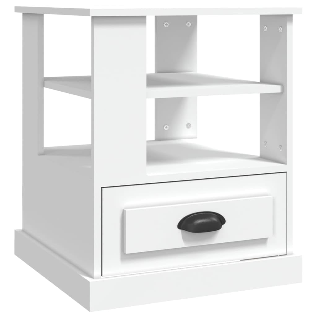 vidaXL Table d'appoint Blanc 50x50x60 cm Bois d’ingénierie