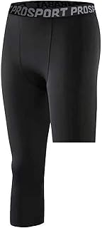 One Leg Compression Capri Men’s Compression Pants Tights 3/4 Athletic Base Layer Basketball Leggings