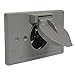 Hubbell RACO 5153-0 15A Motor Plug Base Weatherproof Device Cover, 1-Gang, Gray