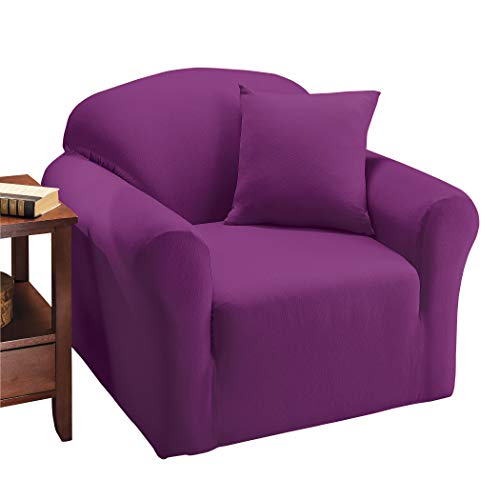 Collections Etc Jersey Stretch Slipcover Furniture Protector Purple Chair #TOP16