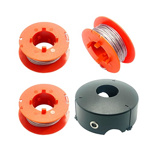 Bobina di ricambio per decespugliatore Bosch ART 23 26 30 Combitrim Easytrim, decespugliatore Pro-Tap automatico a bobina da 8 m con copertura F016L71088 (3 bobine + 1 copertura)