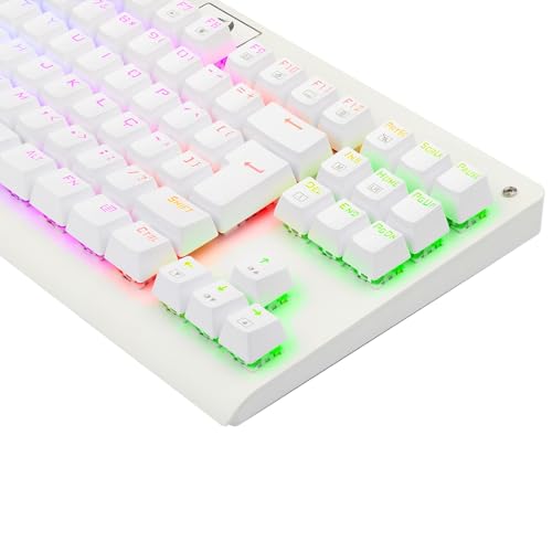 Teclado Mecânico Redragon Dark Avenger Rgb Lunar White Switch Azul K568W-RGB