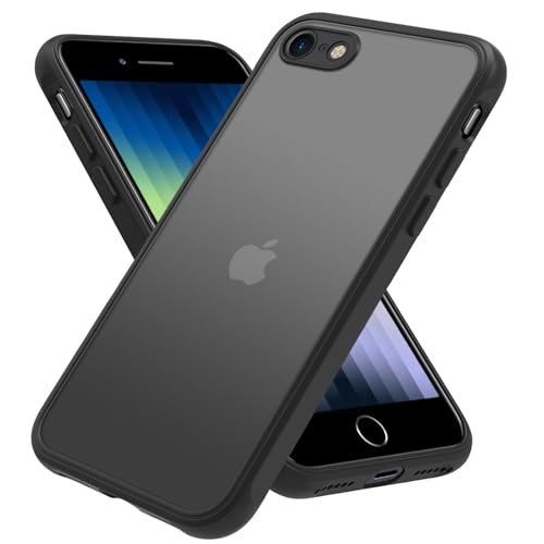 GROZHJAL for iPhone SE 2022/2020/3rd/2rd Matte Phone Case,Lightweight Phone Case,Shockproof with Anti-Fingerprint Phone Cover, for iPhoneSE 2022/2020/3/2rd 4.7 inch(Black, iPhone SE 2022/2020/3/2rd)