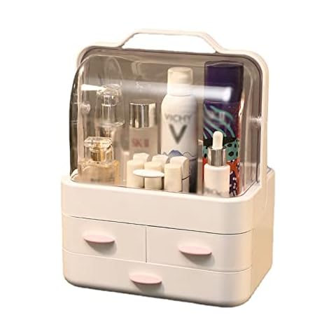 yacanna Cosmetic Organiser Storage Box dustProof Cosmetic Box Multi-Function Make Up Case Cover