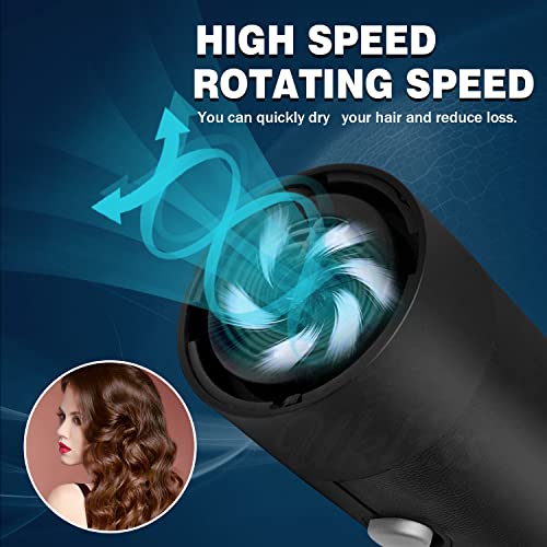 Hot Air Hair Blow Dryer Brush Set, 7 In 1 Hot Air Brush Styler Dryer And Volumizer With Negative Ion Anti-Frizz 110,000 Rpm High Speed Hair Brush Blow Dryer Straightener For Women, Black #TOP6