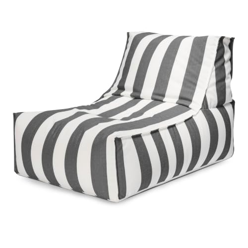 Gouchee Home Santorin Rock Outdoor/Indoor Bean Bag Chair, Charcoal - Lounger with Back Rest Filling Included, Sofa Chair for Patio and Outdoors, Beanbag Chair with Water-Proof Fabric, X-Large by Gouchee Home Inc. - Used condition - CA$286.12
