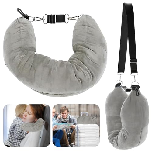 Guegine Travel Pillow,Stuffable Neck Pillow for Travel,Travel Pillow Stuffable With Clothes for Extra Luggage Travel Essentials Sturdy and Convenient Pillow on The Go Easy to Carry