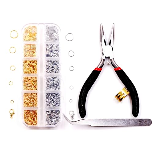 Fukugems Kit de joyería, anillo de salto abierto y broche de langosta, hecho con Collar de clip de pulsera, A1 Ordinary Quality