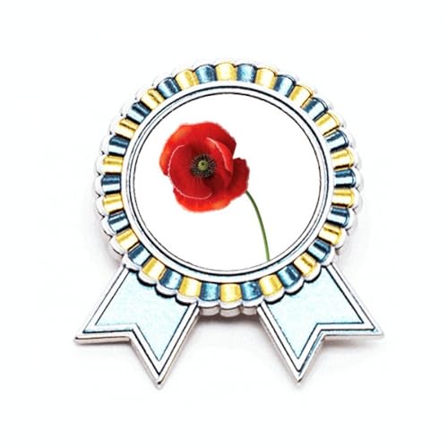 Broche fleur de maïs rouge fine structure en métal taille M bijou de vêtement aux finitions soignées