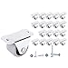 (20er Pack) 30 mm Gummirad nicht schwenkbar weich Rollen Metall mit Platte Mit Schrauben Möbel Gerät & Ausrüstung Kleine Mini Rollen Set (20, ⌀ 30 mm / 40 kg)