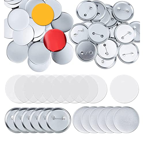 Kopinma 100 Round Button Making Supplies, 58mm Pin Making Kit for Button Maker Machine Metal Button Badge Kits